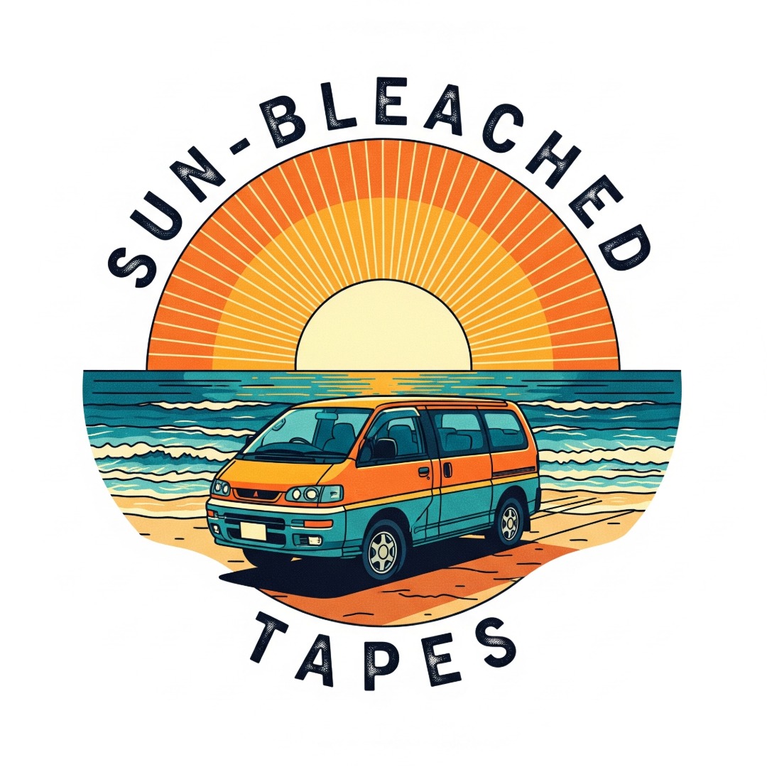Faded cassette tape under Pacific coast sunlight